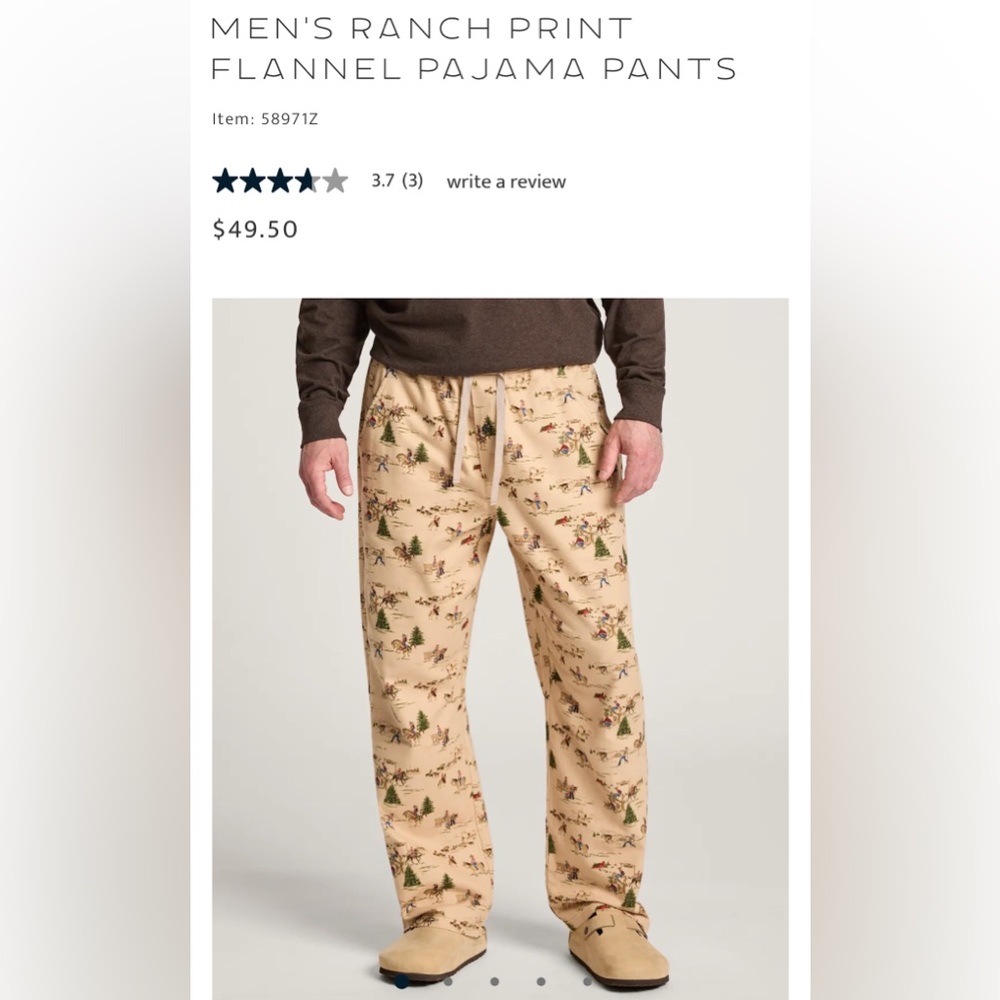 Pendleton Tan Cowboy Print Pajama Pants - Picture 4 of 4